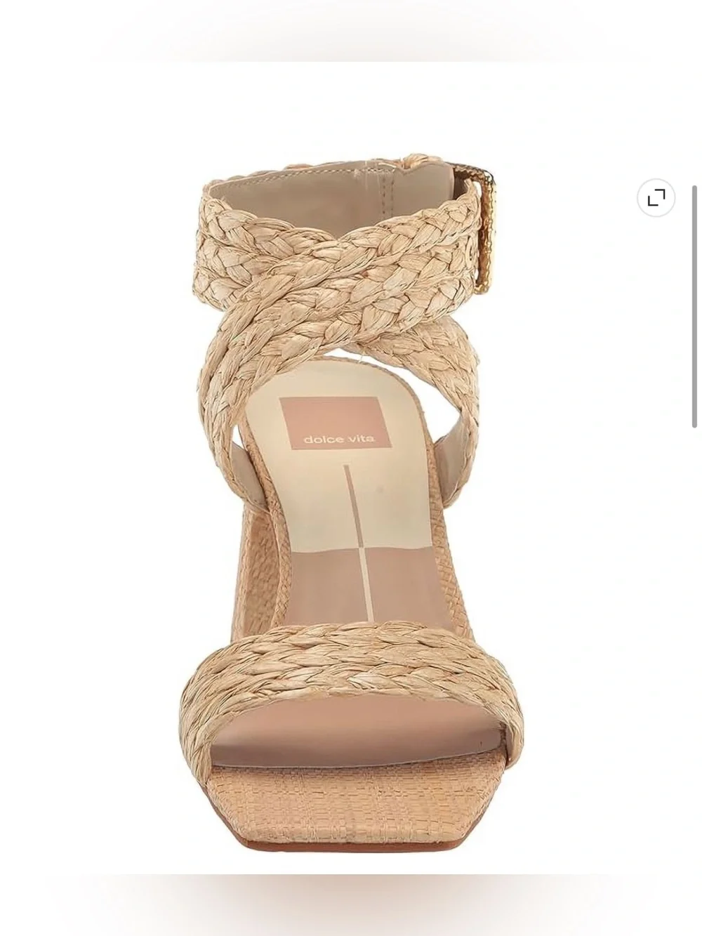 Dolce Vita Braided Natural-Tone Wedge Sandal